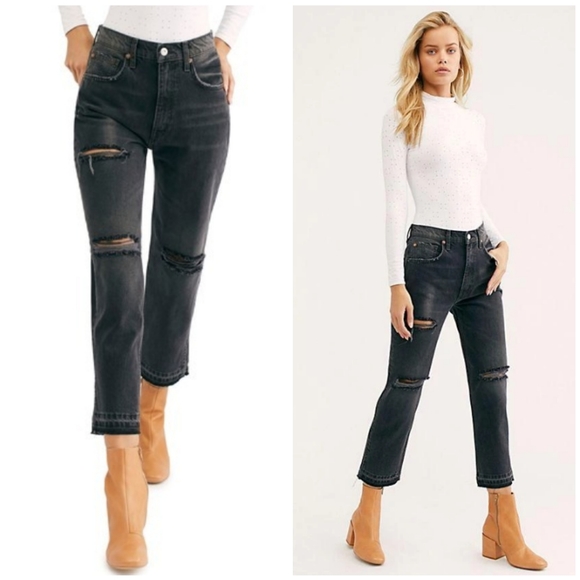 Free People Denim - LAST1*NEW Free People High Waist  Distressed Jeans